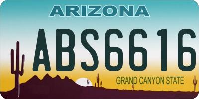 AZ license plate ABS6616