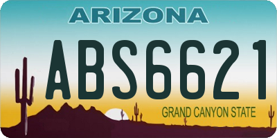 AZ license plate ABS6621