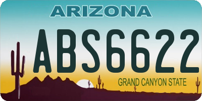 AZ license plate ABS6622