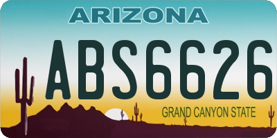 AZ license plate ABS6626