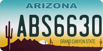 AZ license plate ABS6630