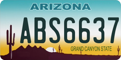 AZ license plate ABS6637