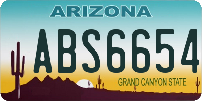 AZ license plate ABS6654