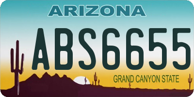AZ license plate ABS6655