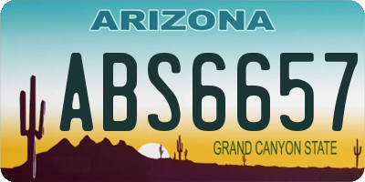 AZ license plate ABS6657