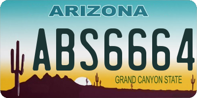 AZ license plate ABS6664