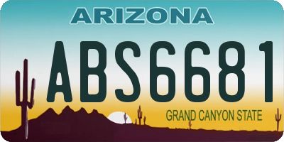 AZ license plate ABS6681