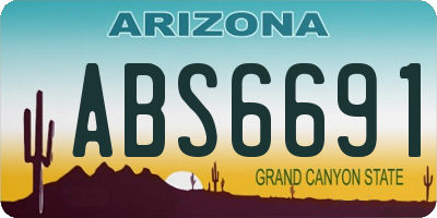 AZ license plate ABS6691