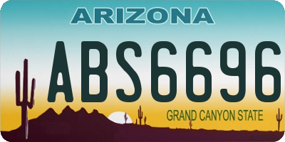 AZ license plate ABS6696