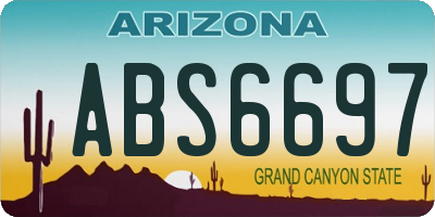 AZ license plate ABS6697