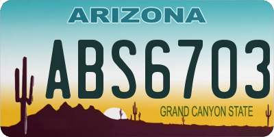 AZ license plate ABS6703