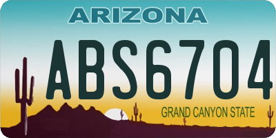AZ license plate ABS6704