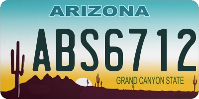 AZ license plate ABS6712