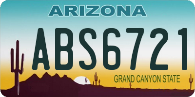 AZ license plate ABS6721