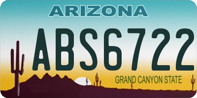 AZ license plate ABS6722