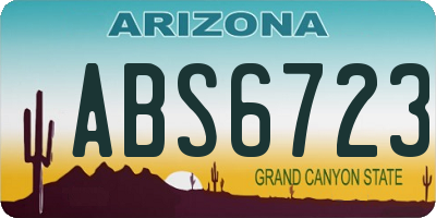 AZ license plate ABS6723