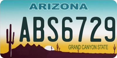 AZ license plate ABS6729