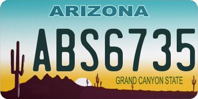 AZ license plate ABS6735