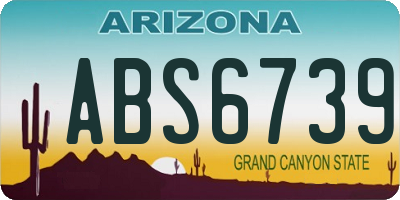 AZ license plate ABS6739