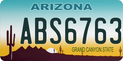 AZ license plate ABS6763