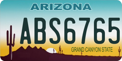 AZ license plate ABS6765