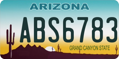 AZ license plate ABS6783
