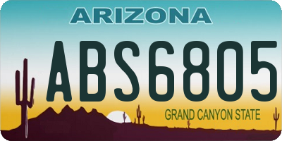 AZ license plate ABS6805