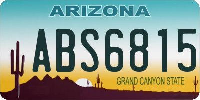 AZ license plate ABS6815