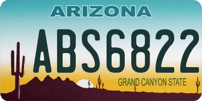 AZ license plate ABS6822
