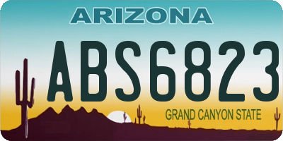 AZ license plate ABS6823