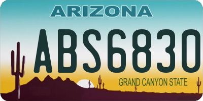 AZ license plate ABS6830