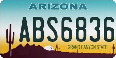 AZ license plate ABS6836