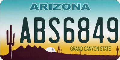 AZ license plate ABS6849