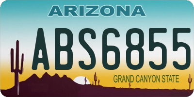 AZ license plate ABS6855