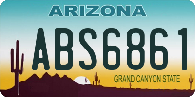 AZ license plate ABS6861
