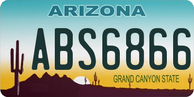 AZ license plate ABS6866