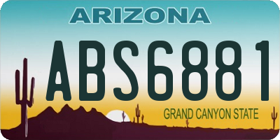 AZ license plate ABS6881