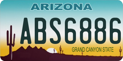 AZ license plate ABS6886