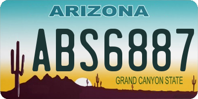 AZ license plate ABS6887