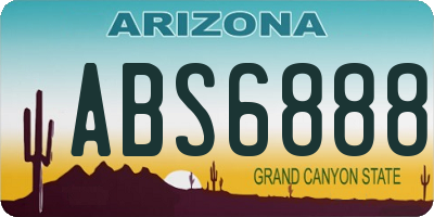 AZ license plate ABS6888