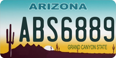 AZ license plate ABS6889