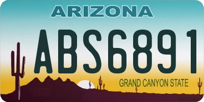 AZ license plate ABS6891