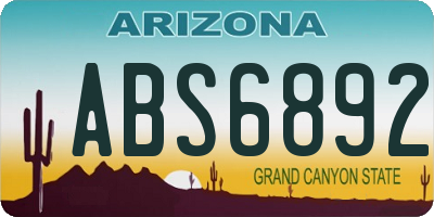 AZ license plate ABS6892