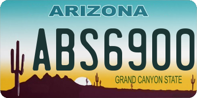 AZ license plate ABS6900