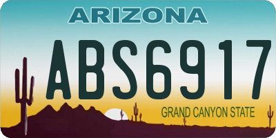 AZ license plate ABS6917