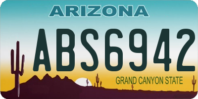 AZ license plate ABS6942