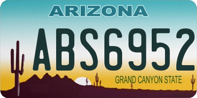 AZ license plate ABS6952