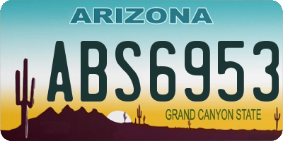 AZ license plate ABS6953