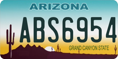 AZ license plate ABS6954