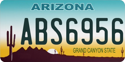 AZ license plate ABS6956